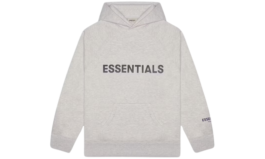  Essentials Pullover Hoodie Applique Logo Heather Oatmea_0