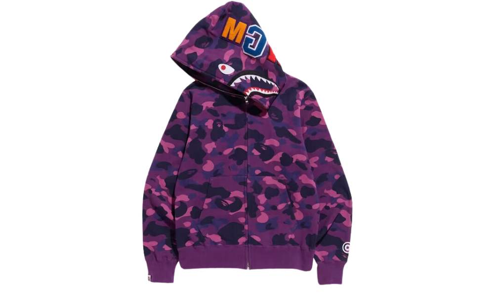 Shark Full Zip Hoodie Purple_0