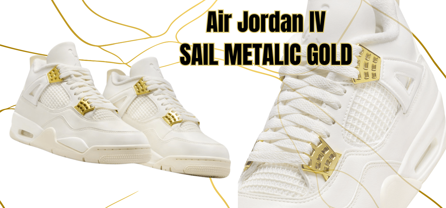 Air Jordan 4 Sail Metalic Gold 
